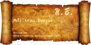 Mátrai Barna névjegykártya